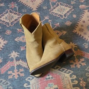 Tecovas Suede Short Western Boots in Tan